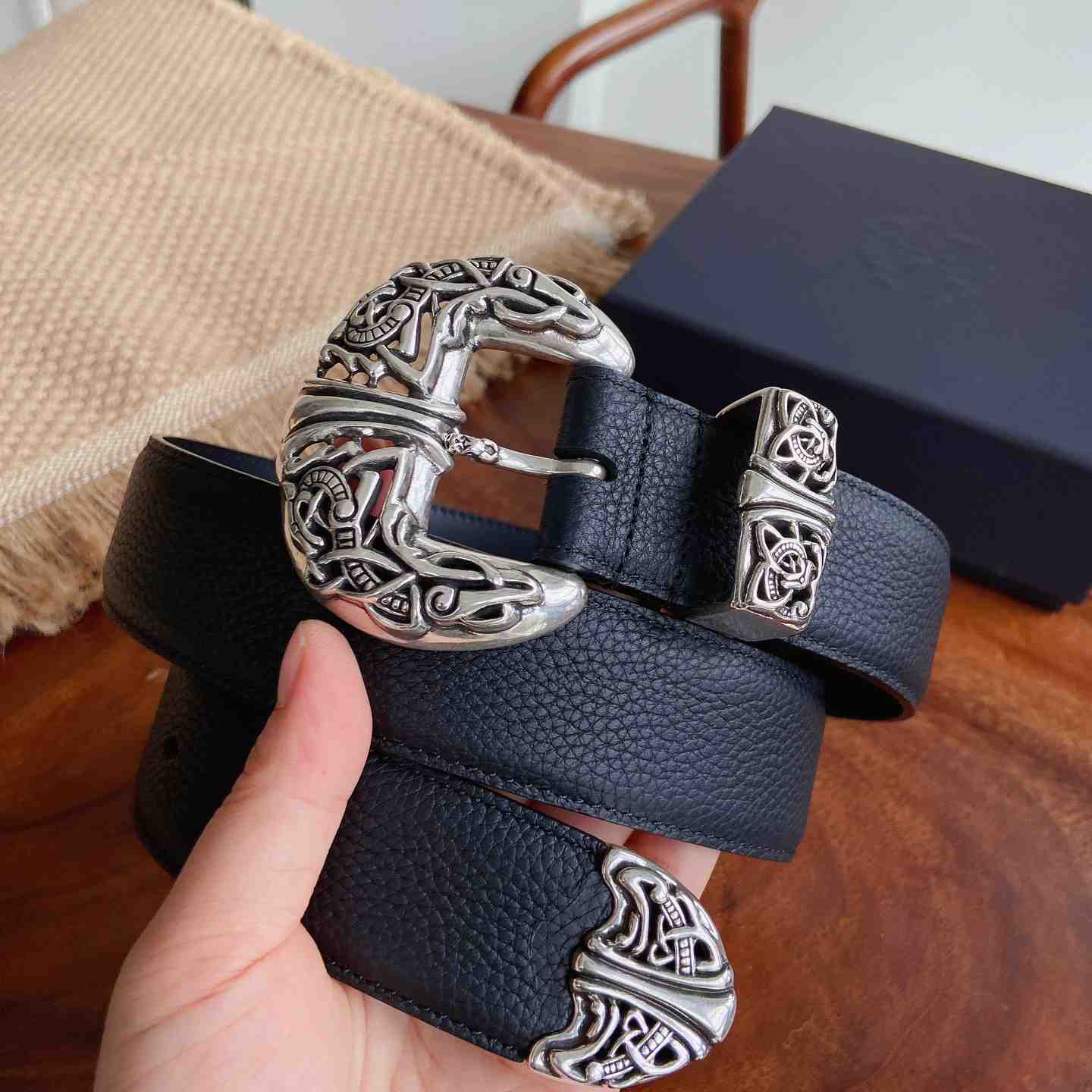 Chrome Hearts Leather Belt   - DesignerGu
