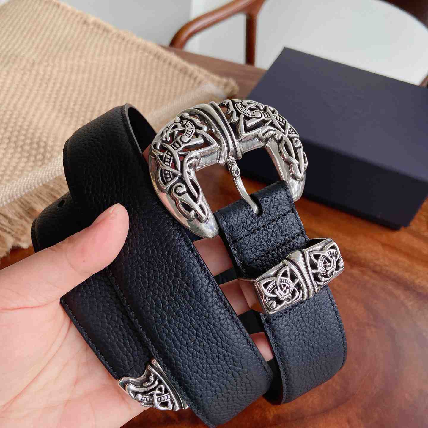 Chrome Hearts Leather Belt   - DesignerGu