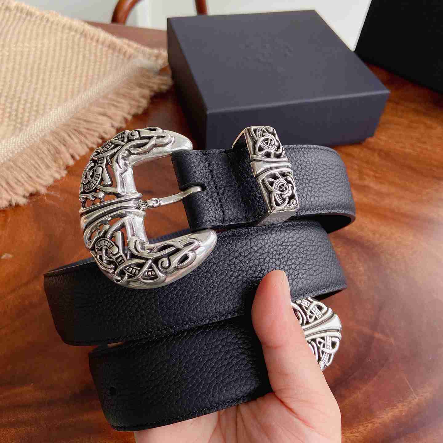 Chrome Hearts Leather Belt   - DesignerGu