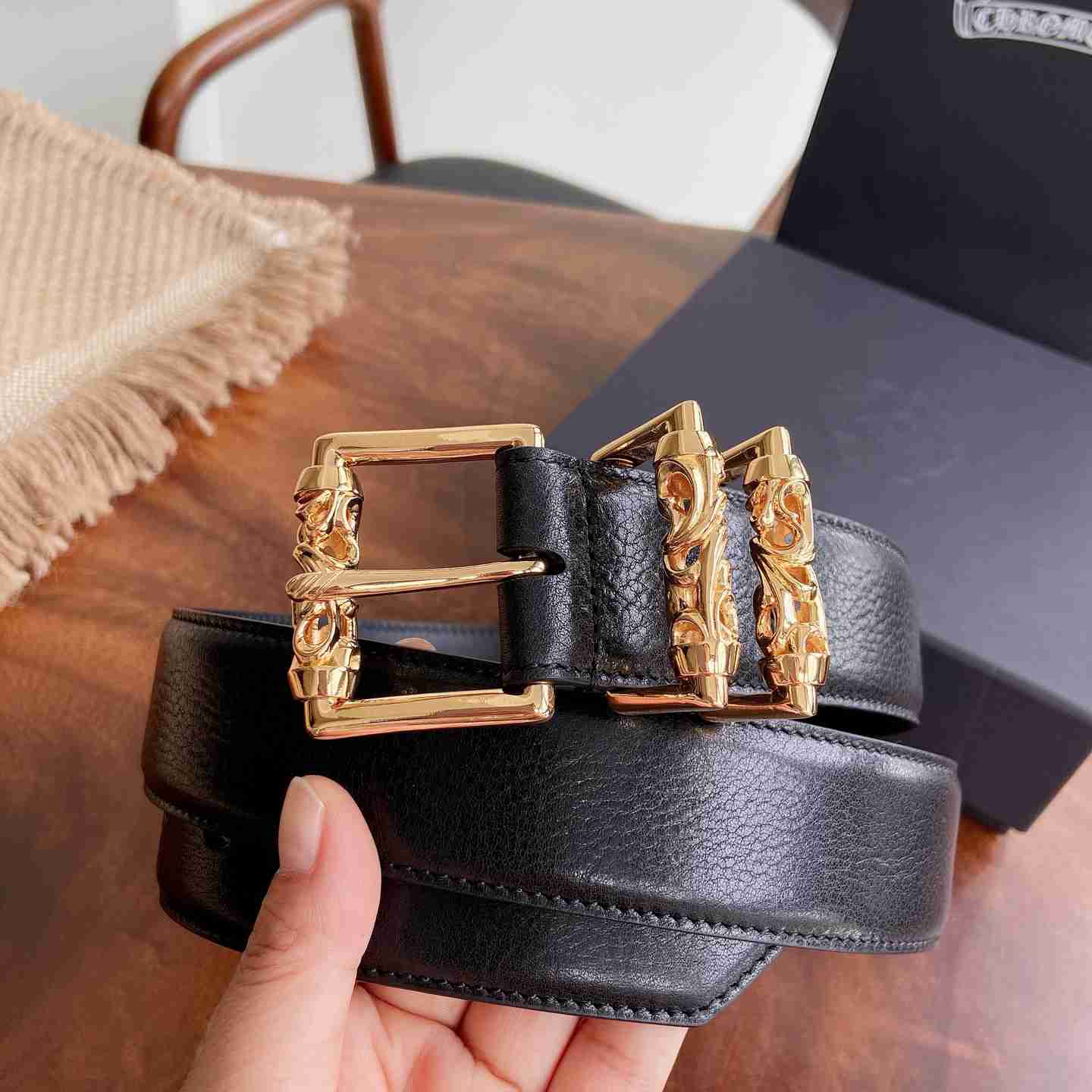 Chrome Hearts Leather Belt   - DesignerGu