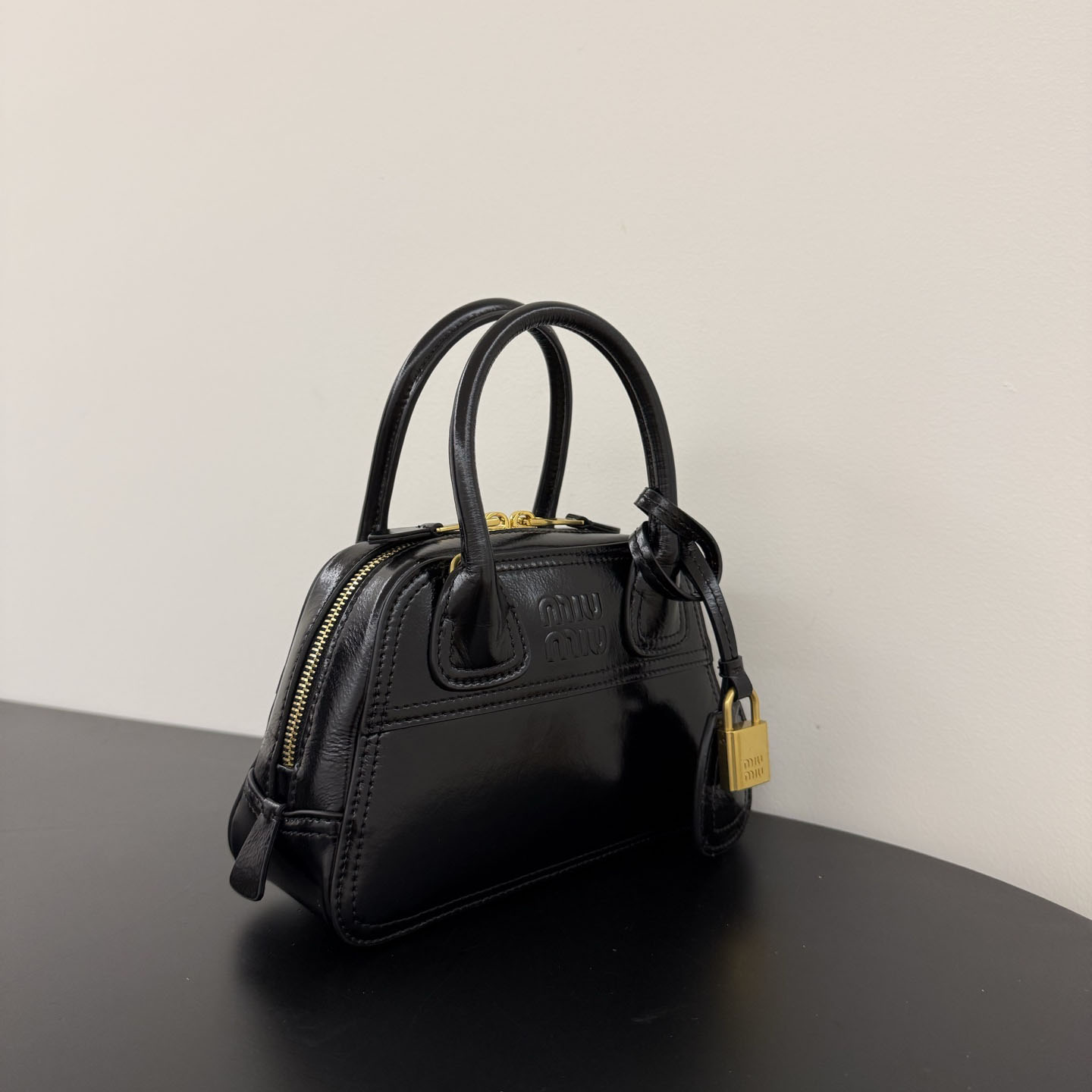 Miu Miu Vivant Shiny Leather Mini Bag - DesignerGu