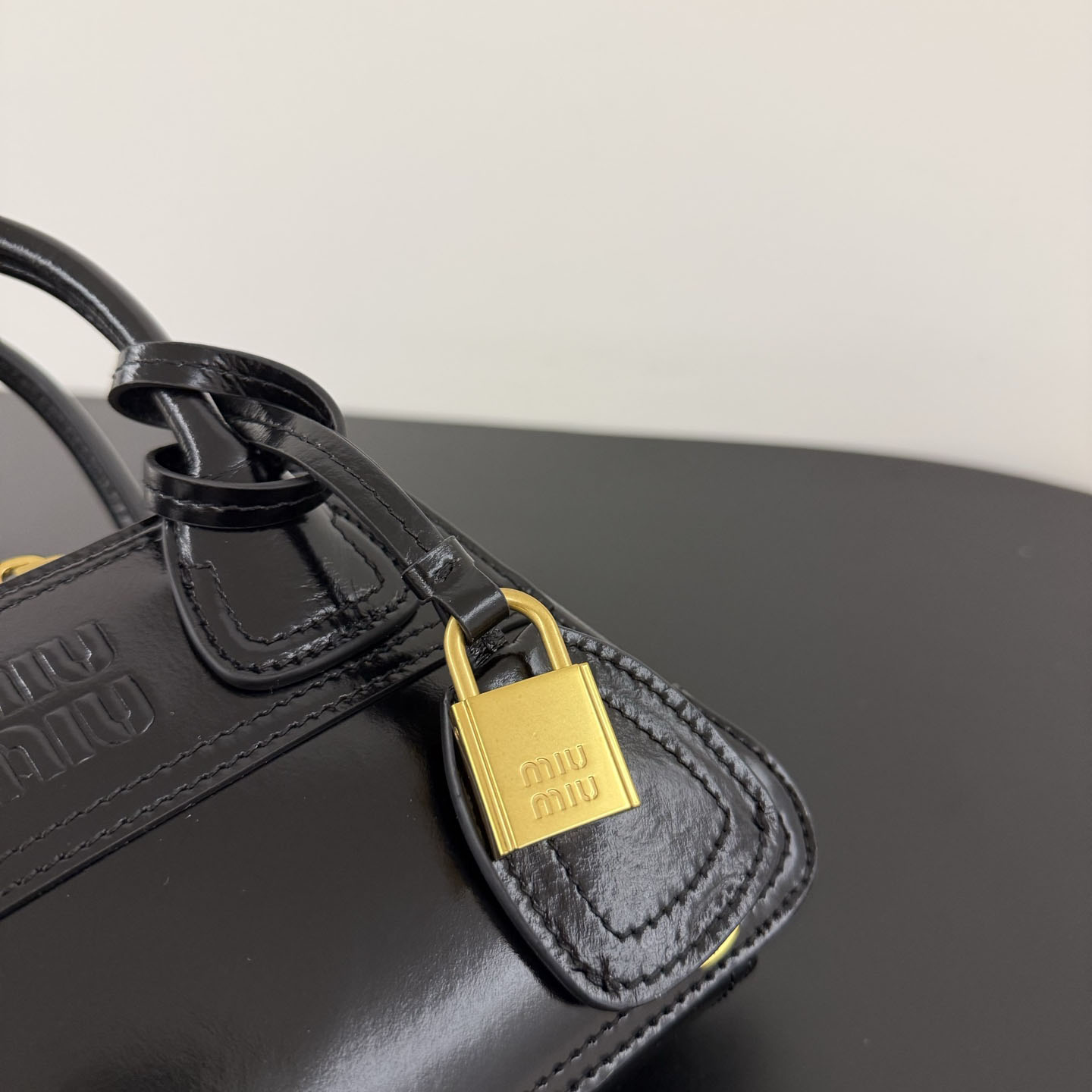 Miu Miu Vivant Shiny Leather Mini Bag - DesignerGu