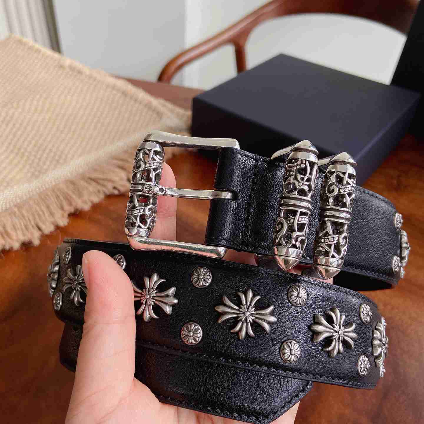 Chrome Hearts Leather Belt   - DesignerGu