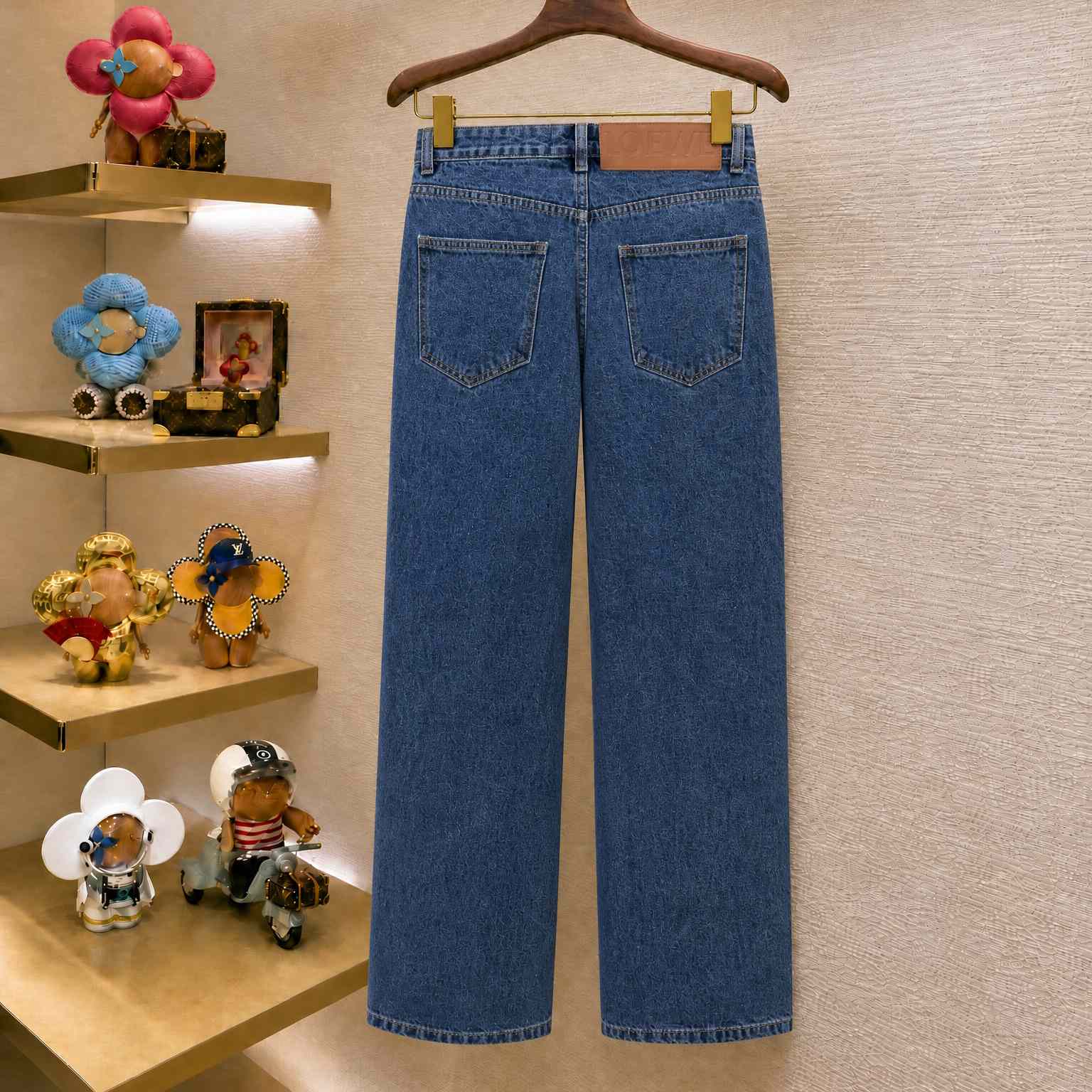 Loewe Anagram Denim Mid-Rise Baggy Jeans - DesignerGu