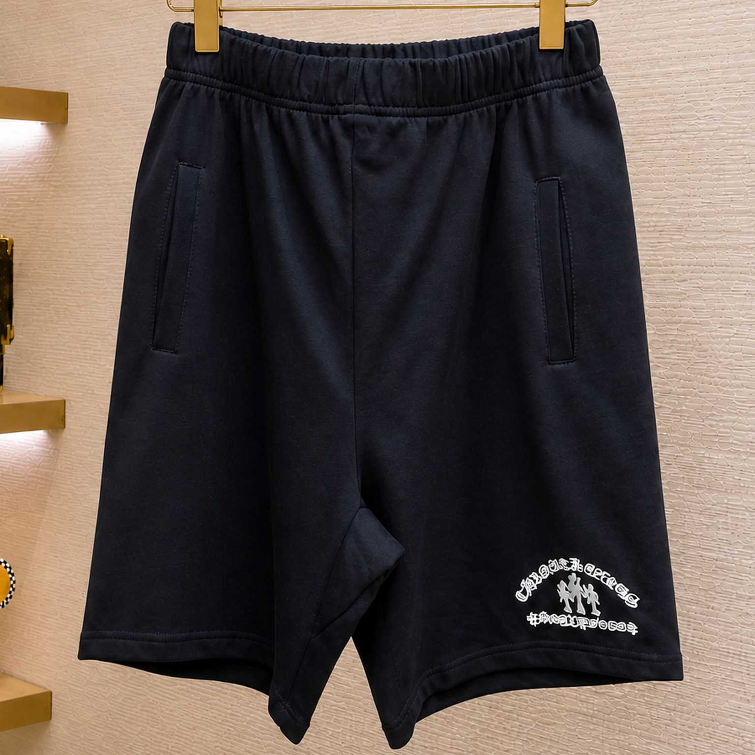Chrome Hearts Cemetery Cross Embroidered Sweat Shorts - DesignerGu