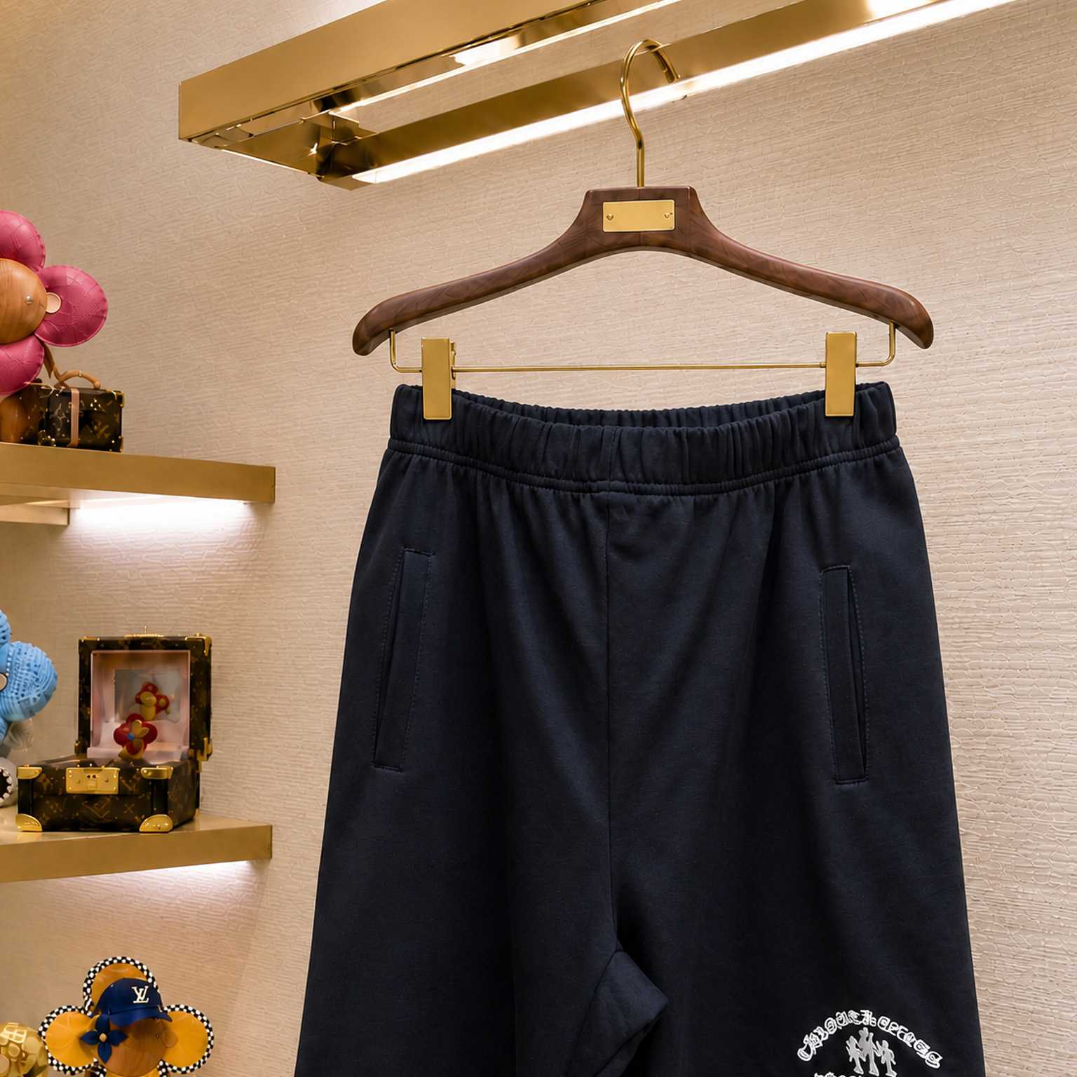 Chrome Hearts Cemetery Cross Embroidered Sweat Shorts - DesignerGu
