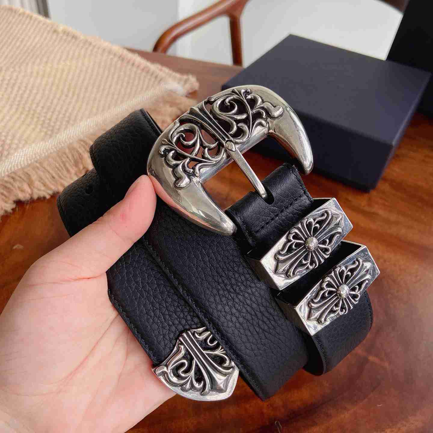 Chrome Hearts Leather Belt   - DesignerGu