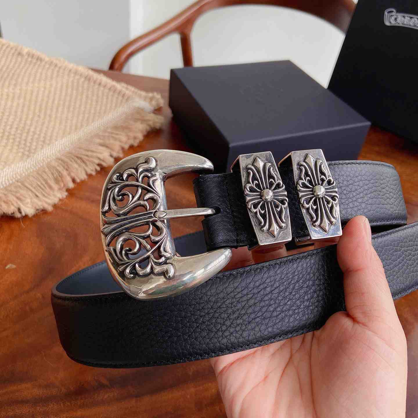 Chrome Hearts Leather Belt   - DesignerGu