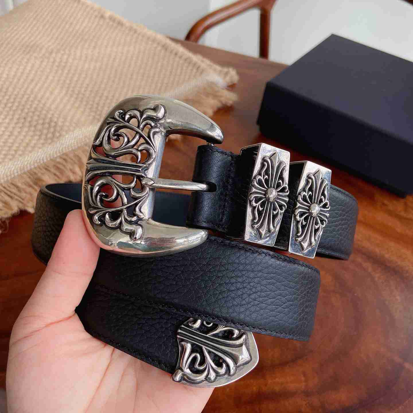 Chrome Hearts Leather Belt   - DesignerGu