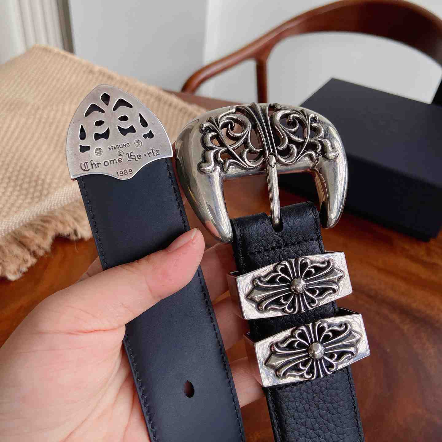 Chrome Hearts Leather Belt   - DesignerGu