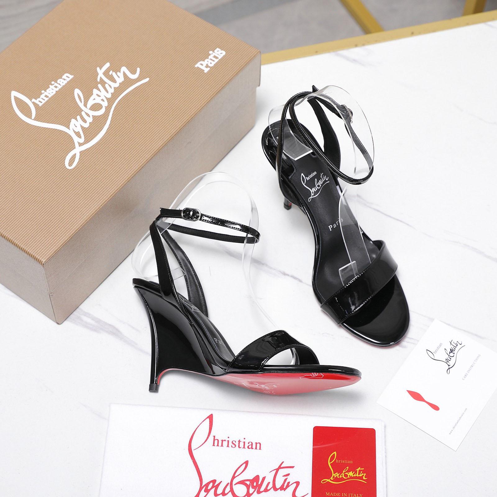 Christian Louboutin Zeezeenella Wedge Sandals - DesignerGu