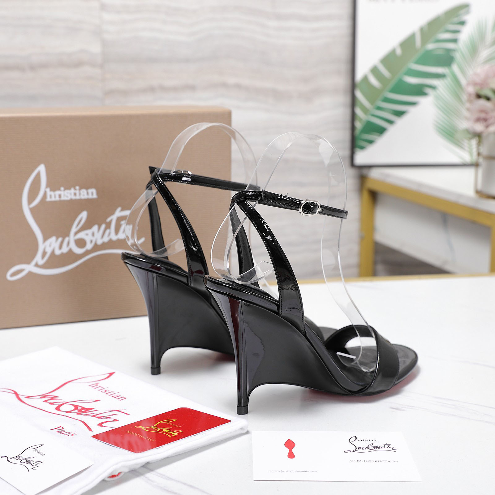 Christian Louboutin Zeezeenella Wedge Sandals - DesignerGu