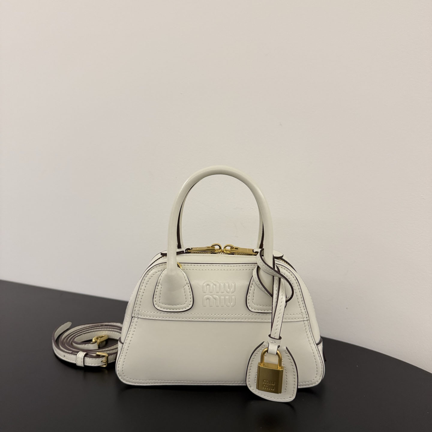 Miu Miu Vivant Shiny Leather Mini Bag - DesignerGu
