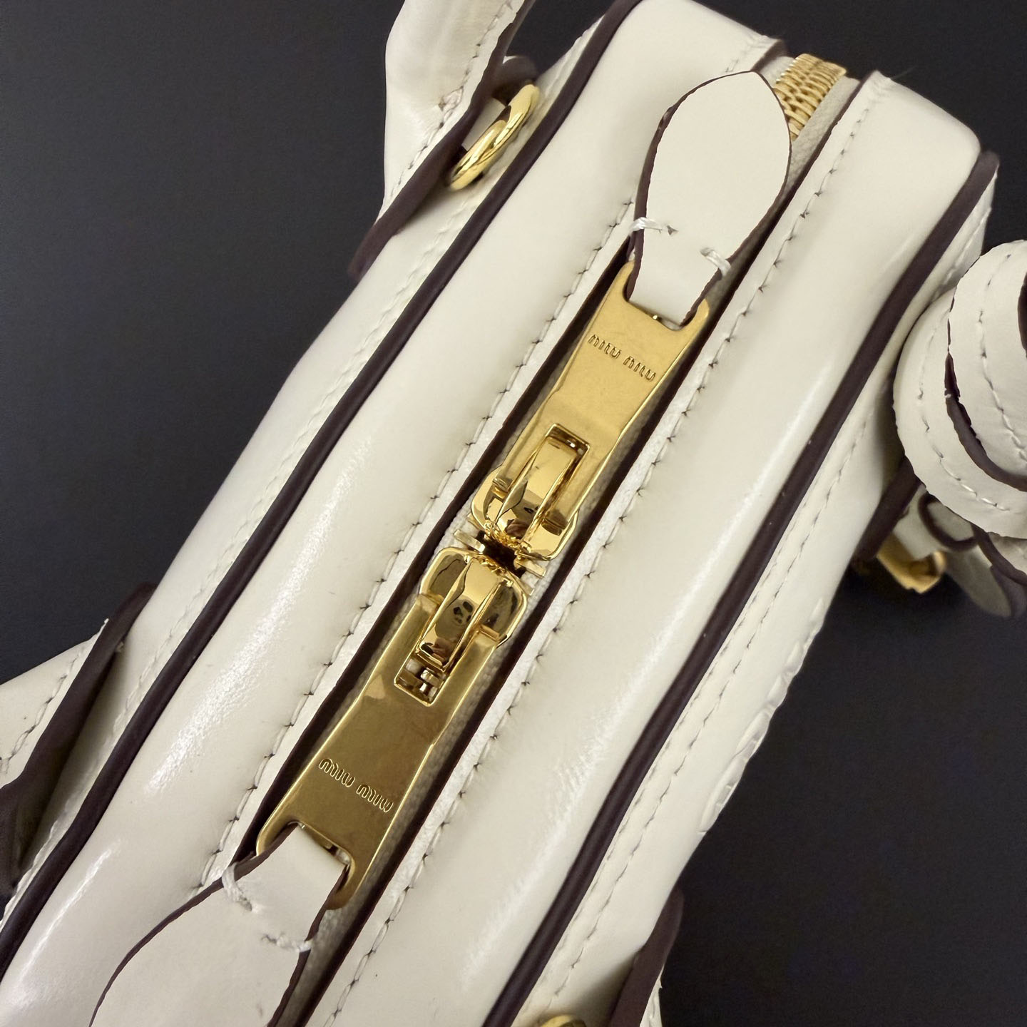 Miu Miu Vivant Shiny Leather Mini Bag - DesignerGu