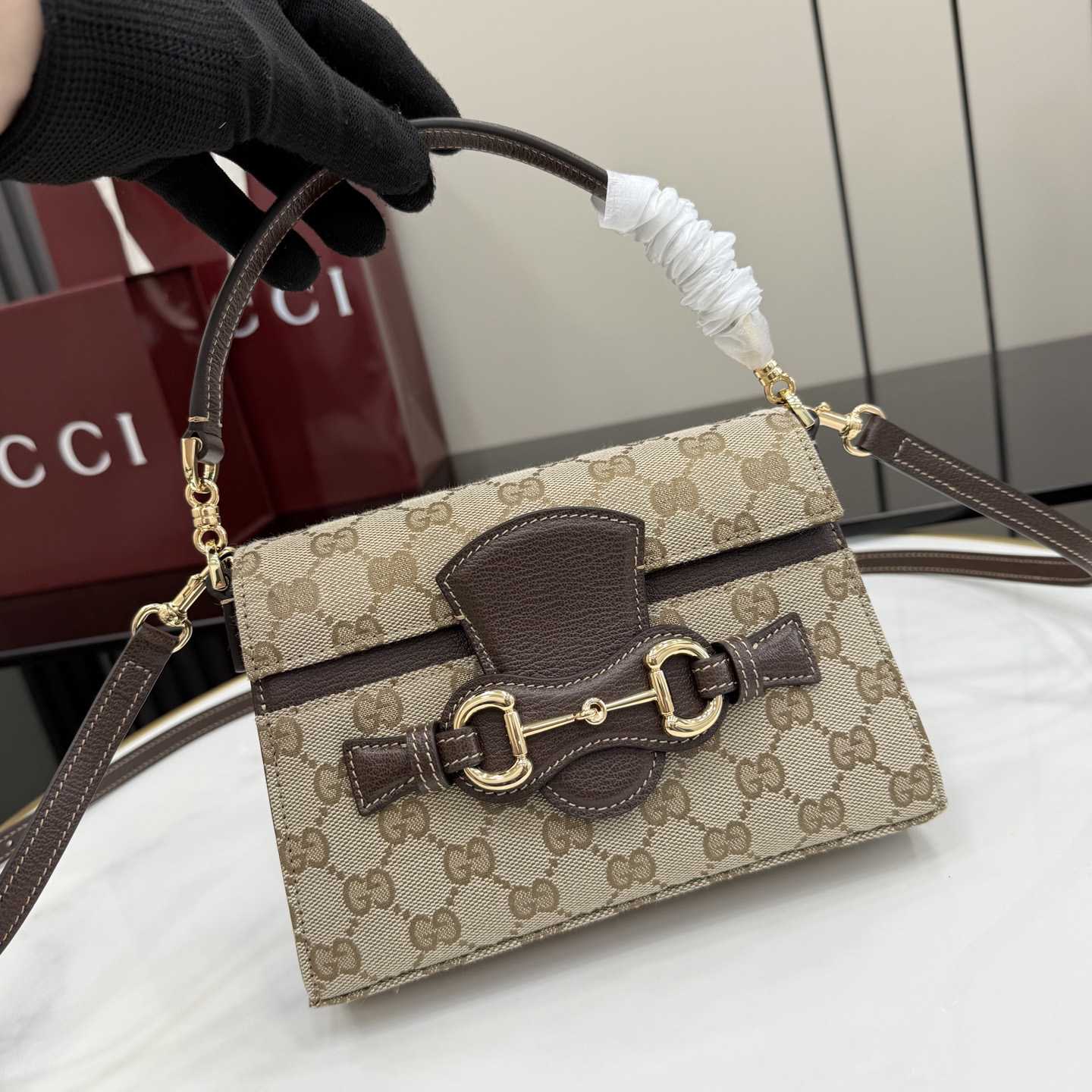 Gucci Horsebit Duomo Small Top HandleBag A006O9 - DesignerGu