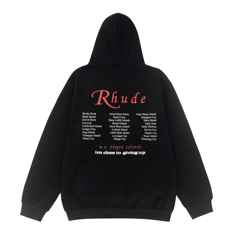 Rhude Black 'USVI Regatta Tour' Hoodie - DesignerGu