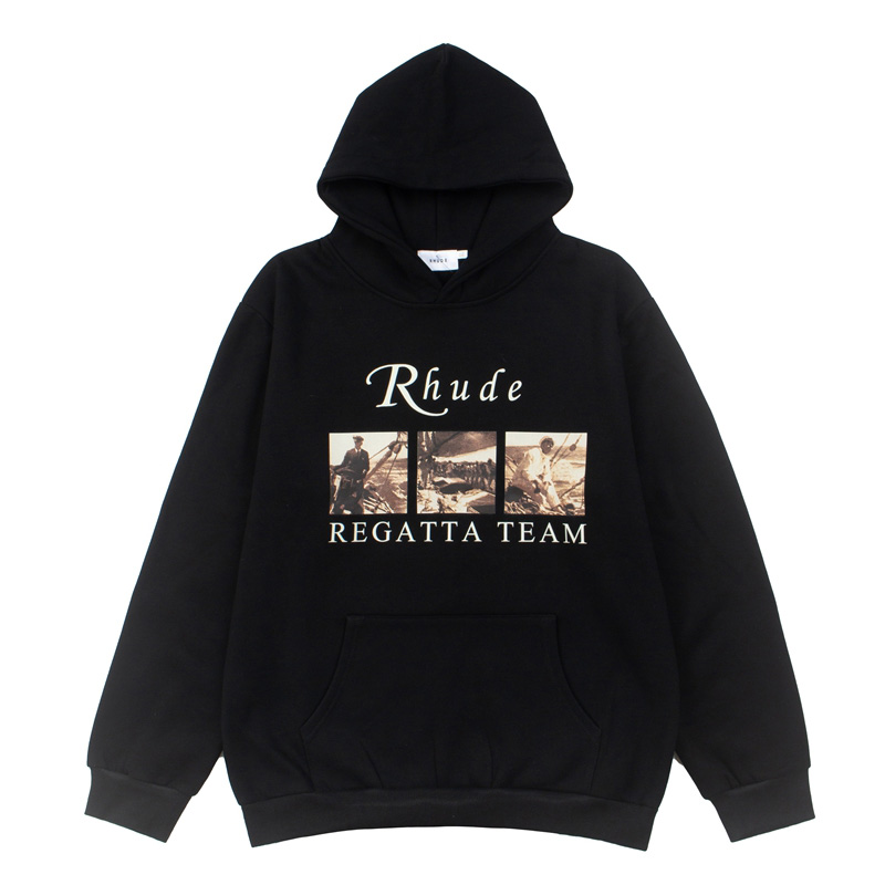 Rhude Black 'USVI Regatta Tour' Hoodie - DesignerGu