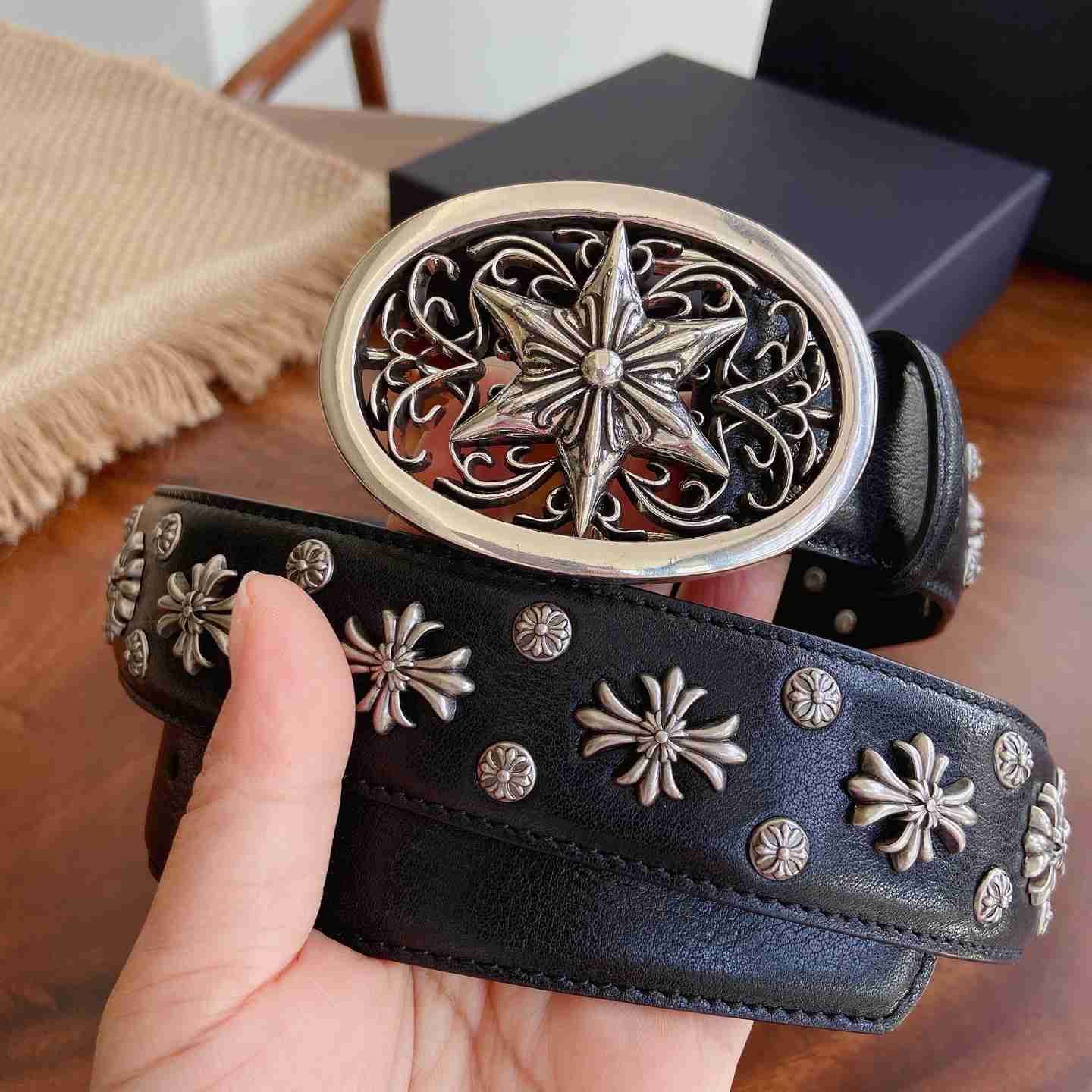 Chrome Hearts Leather Belt   - DesignerGu