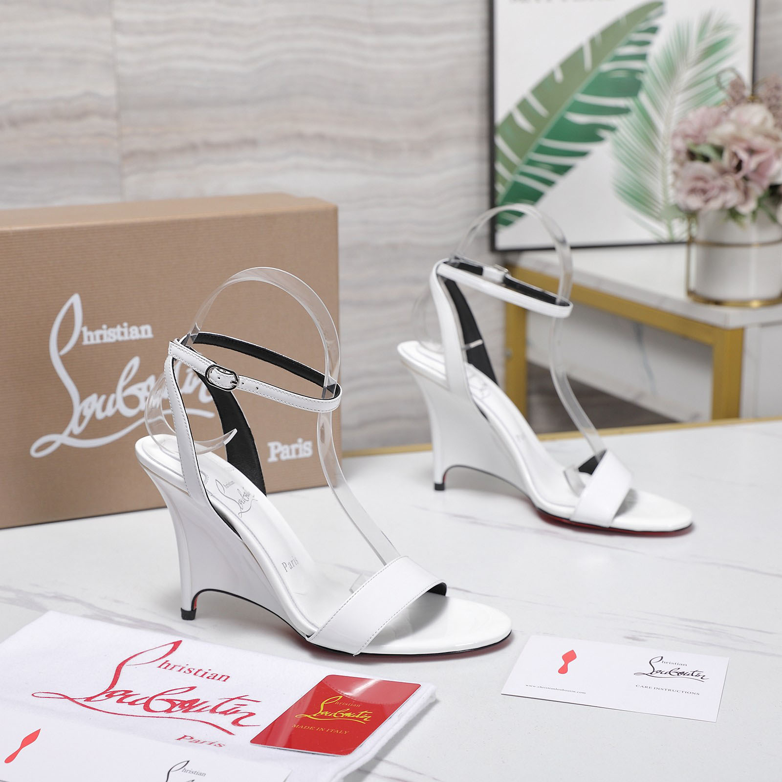 Christian Louboutin Zeezeenella Wedge Sandals - DesignerGu