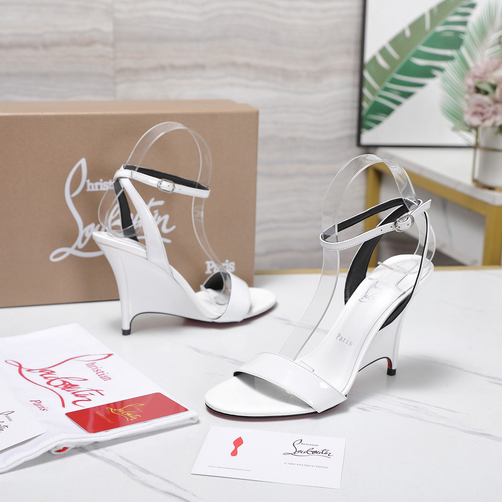 Christian Louboutin Zeezeenella Wedge Sandals - DesignerGu
