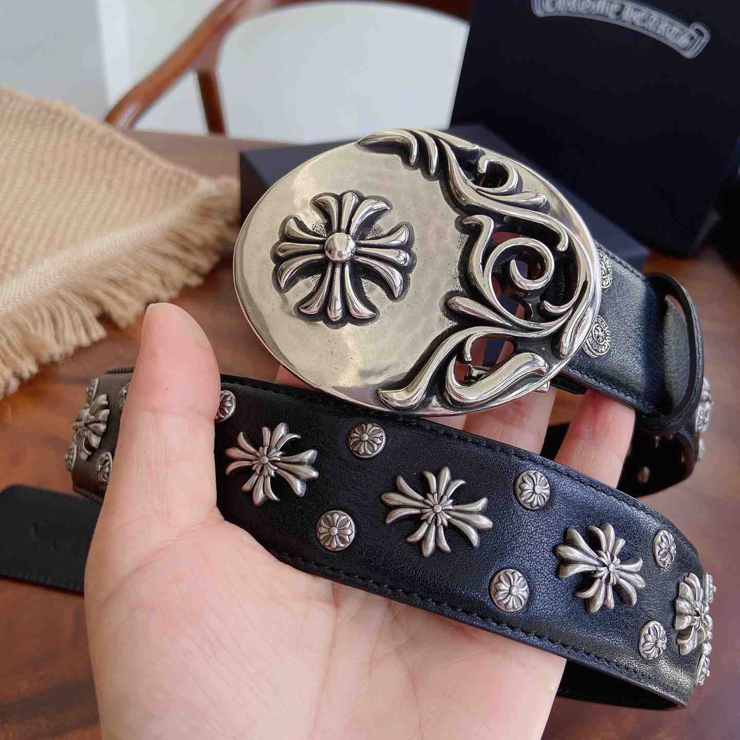 Chrome Hearts Leather Belt   - DesignerGu