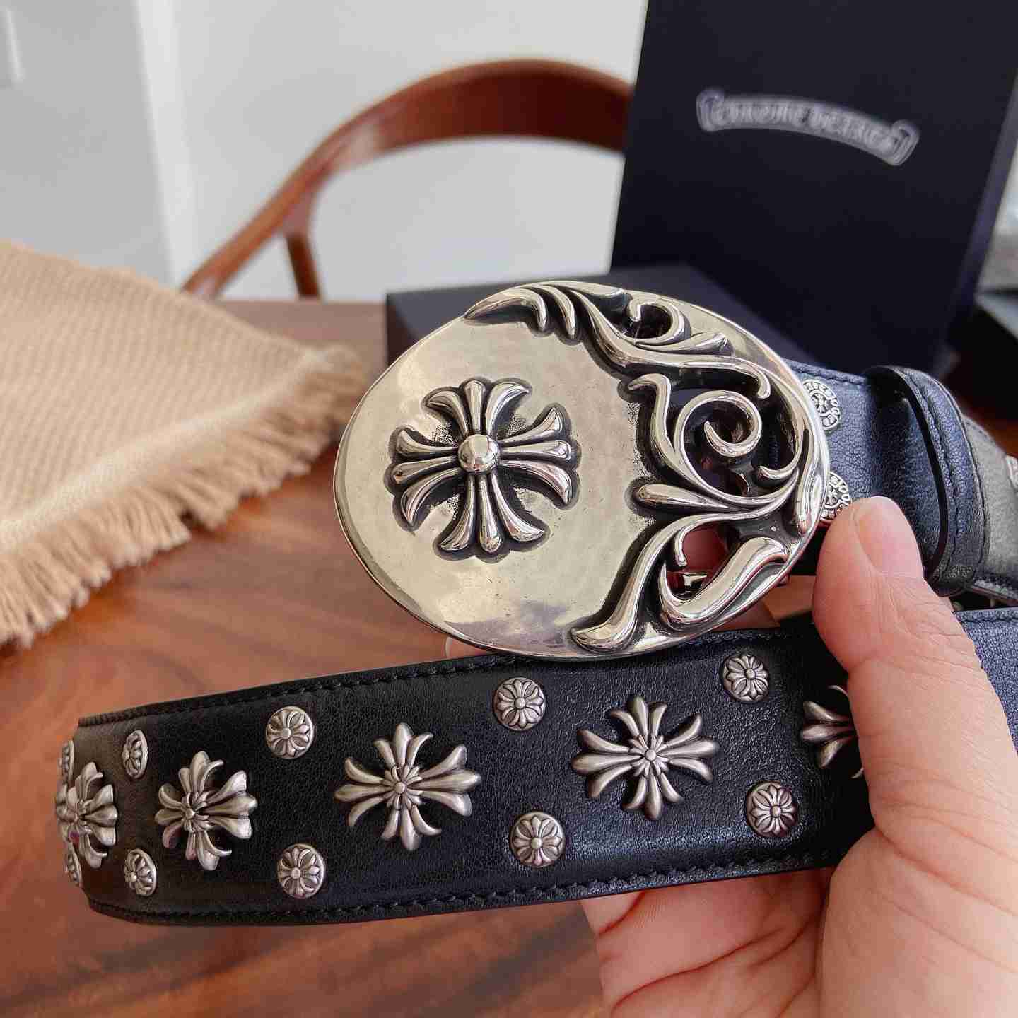 Chrome Hearts Leather Belt   - DesignerGu