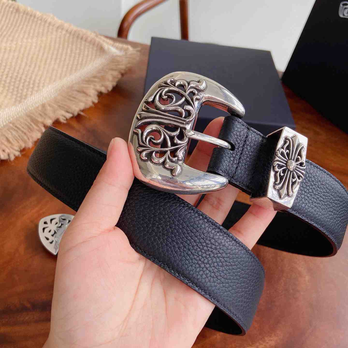 Chrome Hearts Leather Belt   - DesignerGu