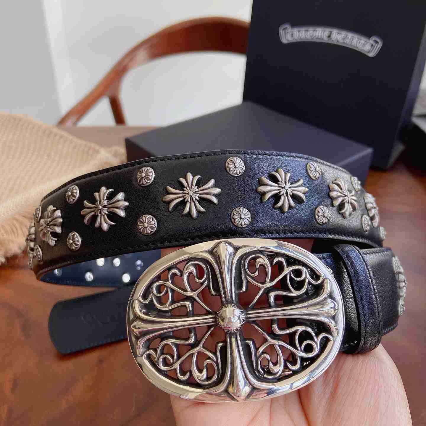 Chrome Hearts Leather Belt   - DesignerGu