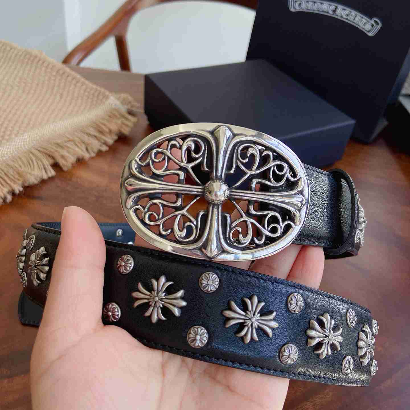 Chrome Hearts Leather Belt   - DesignerGu