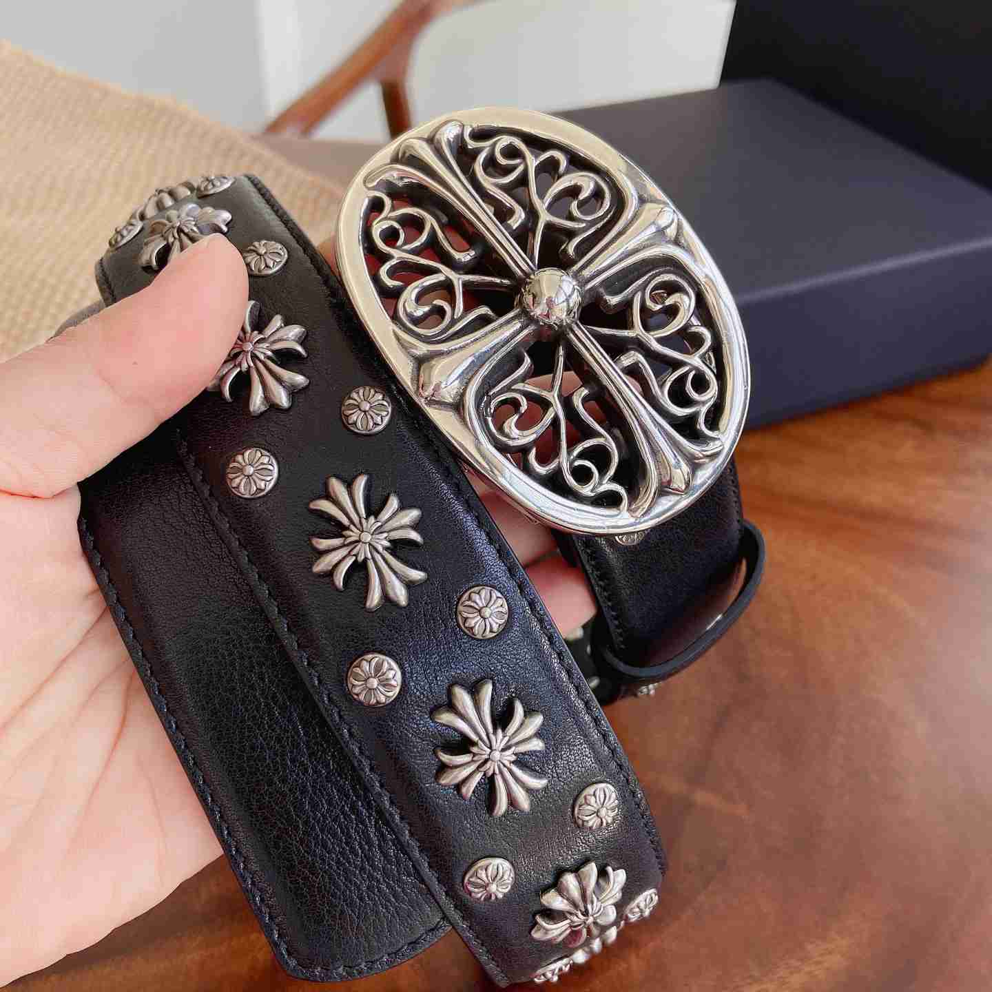 Chrome Hearts Leather Belt   - DesignerGu