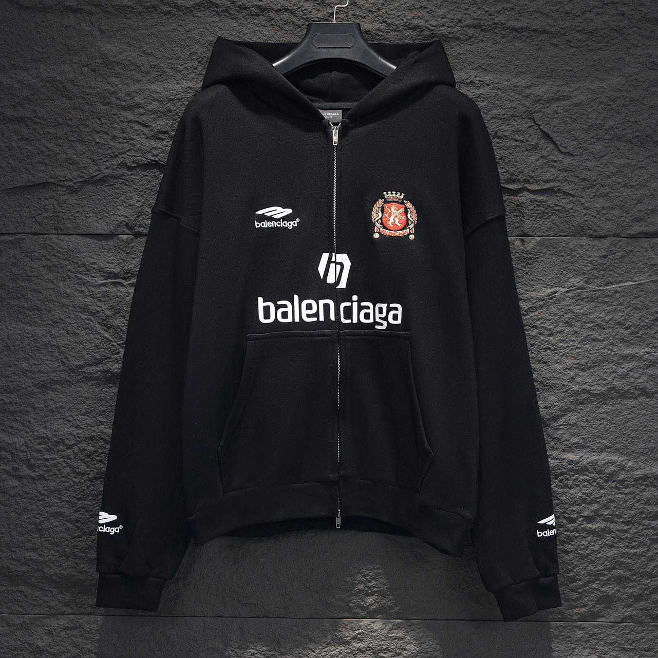Balenciaga Soccer Paris Zip up Hoodie - DesignerGu