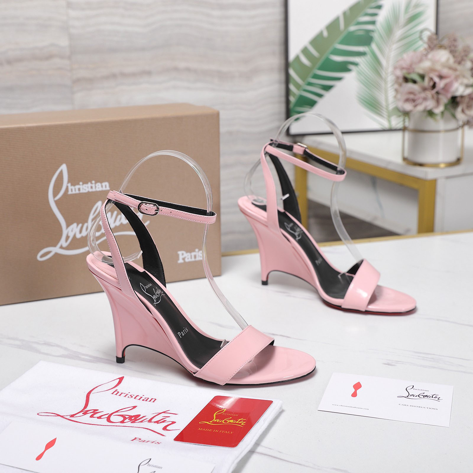 Christian Louboutin Zeezeenella Wedge Sandals - DesignerGu