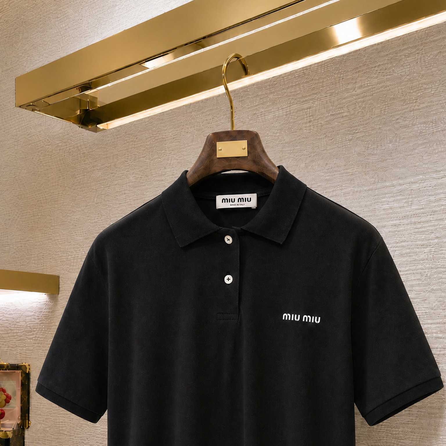 Miu Miu Cotton Piqué Polo Shirt - DesignerGu