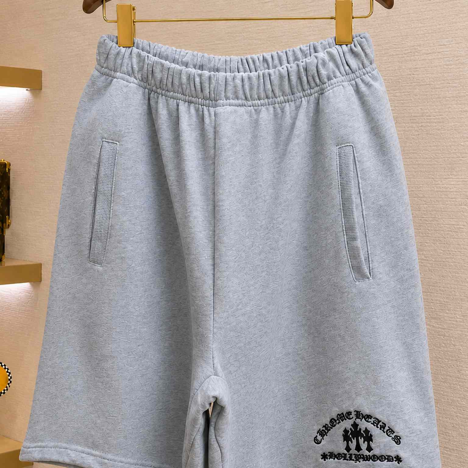 Chrome Hearts Cemetery Cross Embroidered Sweat Shorts - DesignerGu