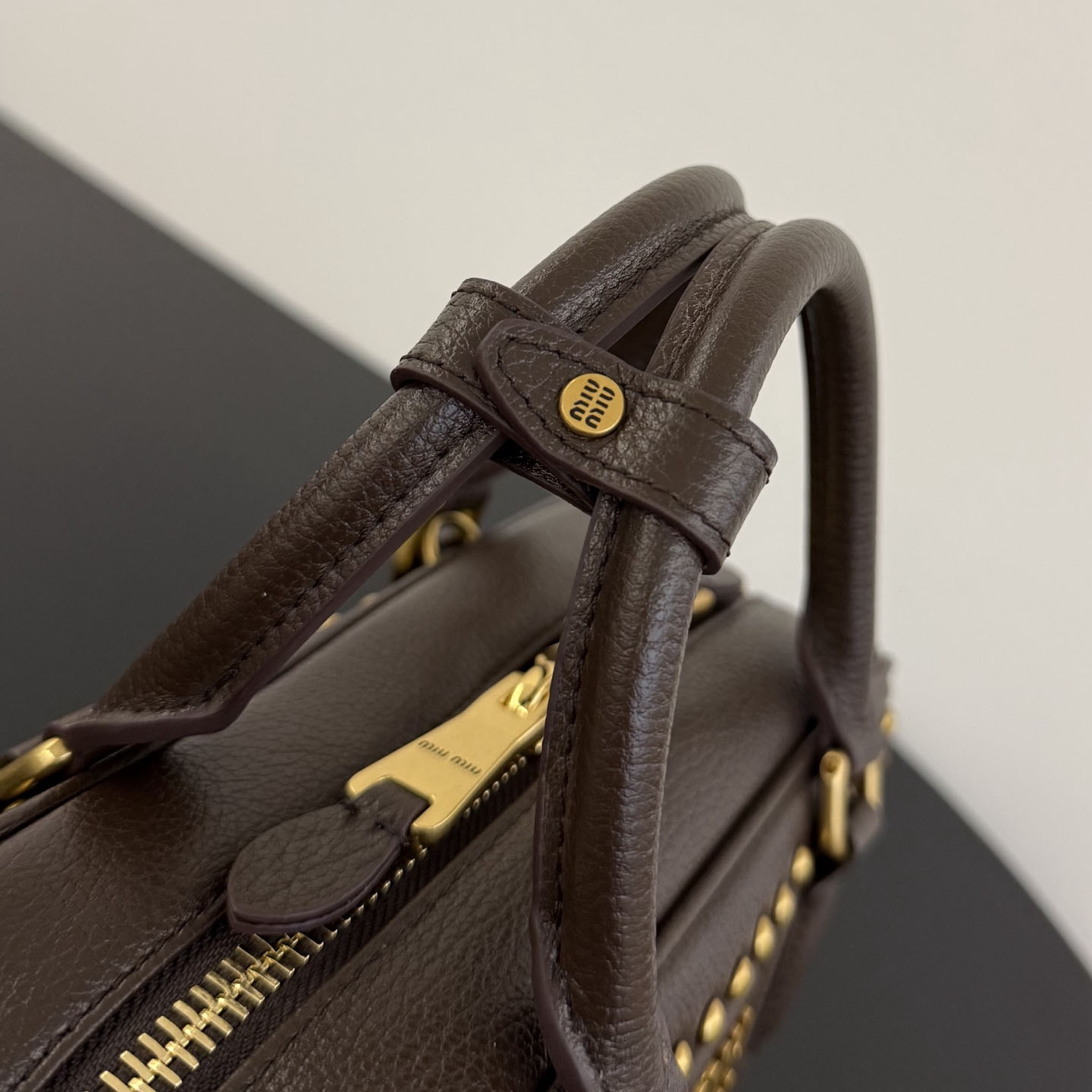 Miu Miu Arcadie Studded Leather Bag  - DesignerGu