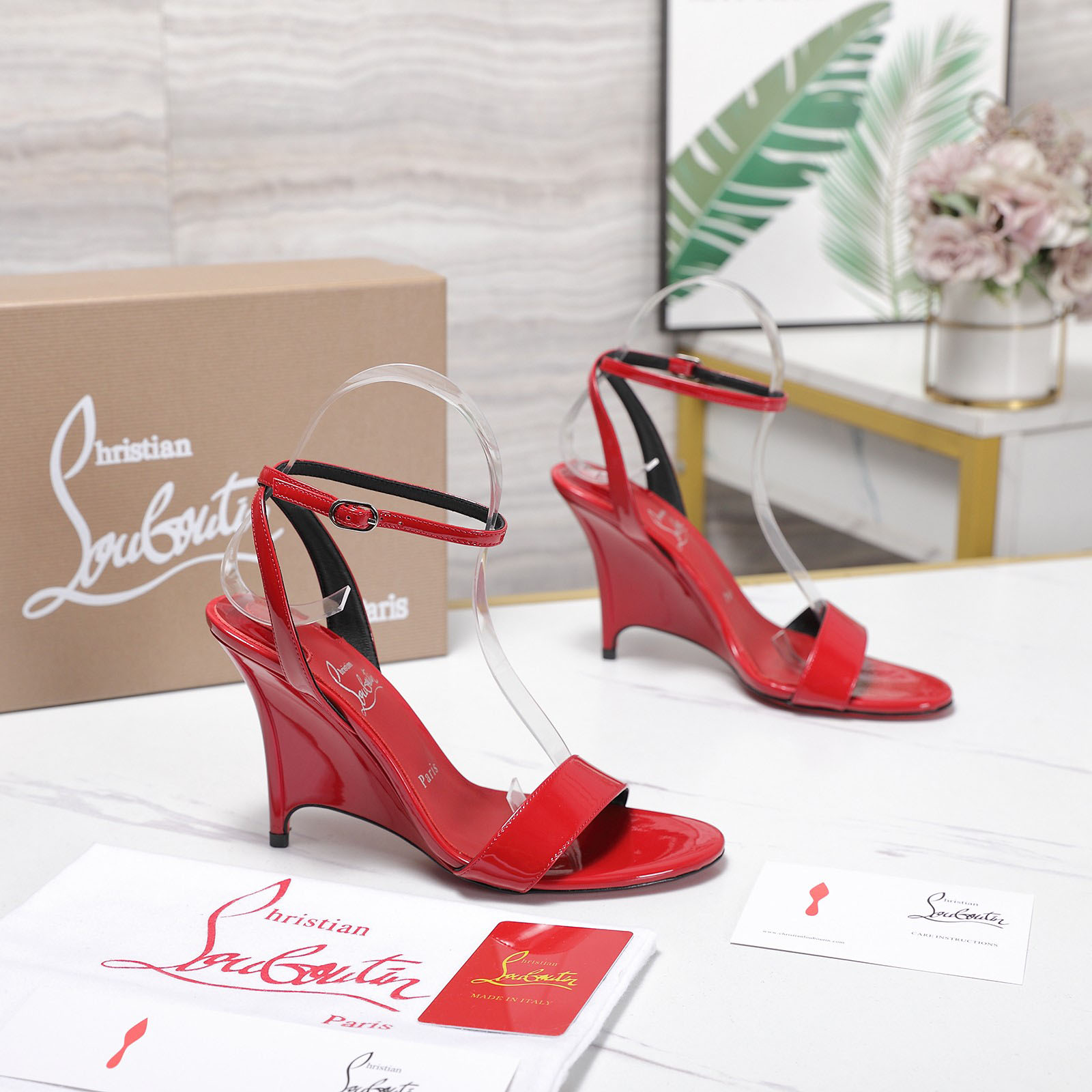 Christian Louboutin Zeezeenella Wedge Sandals - DesignerGu