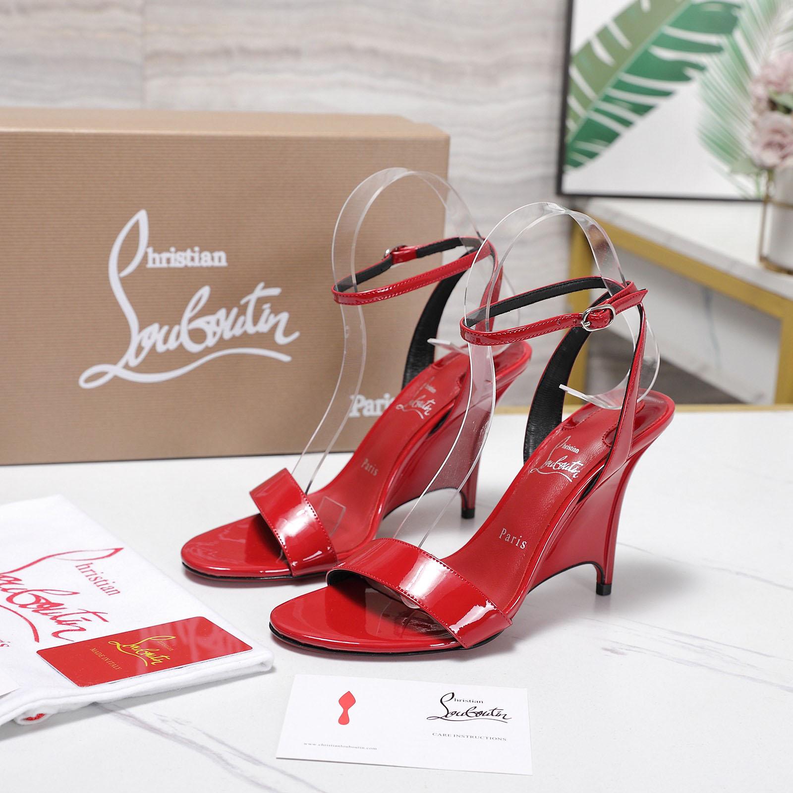Christian Louboutin Zeezeenella Wedge Sandals - DesignerGu