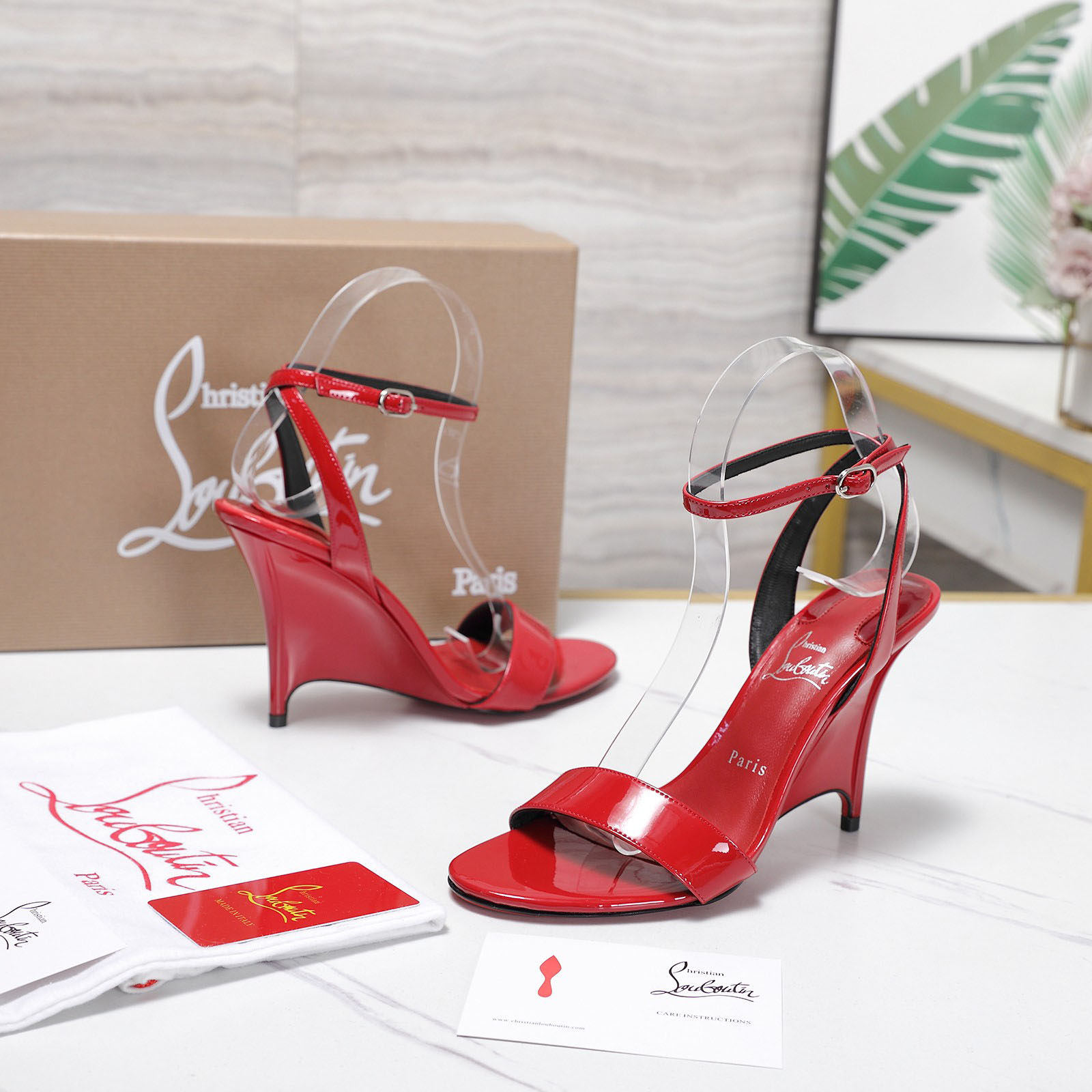 Christian Louboutin Zeezeenella Wedge Sandals - DesignerGu