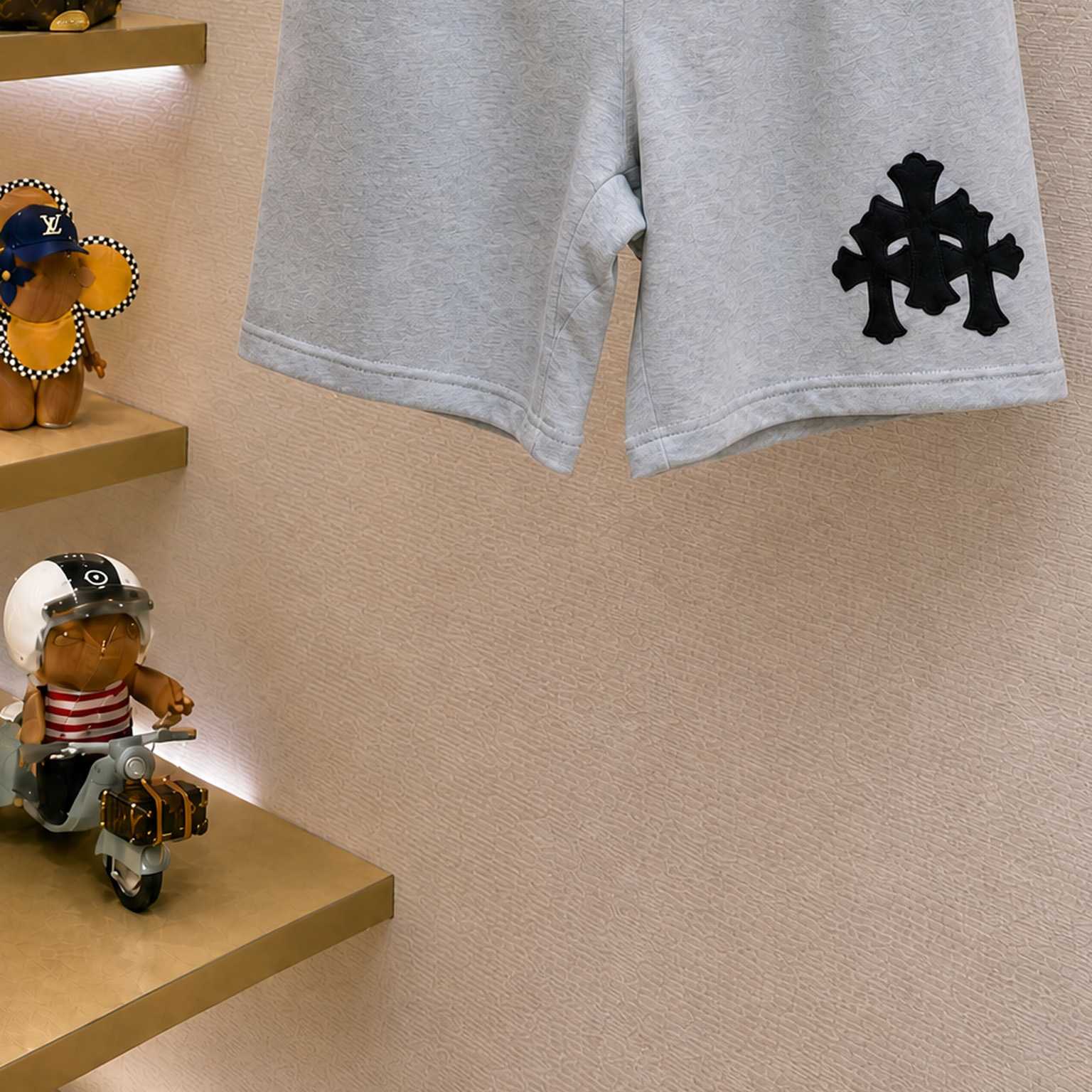 Chrome Hearts Cemetery Leather Cross Patch Paper Jam Shorts - DesignerGu