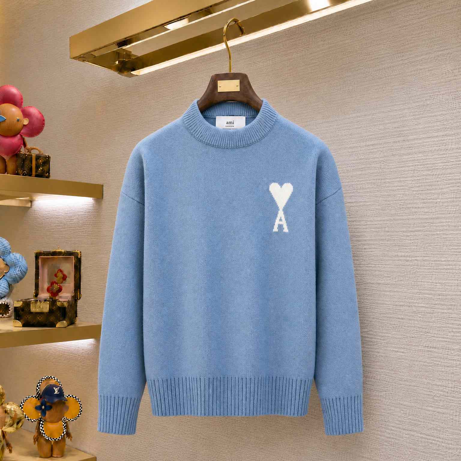 AMI Paris Alpaca Blend Ami De Coeur Sweater - DesignerGu