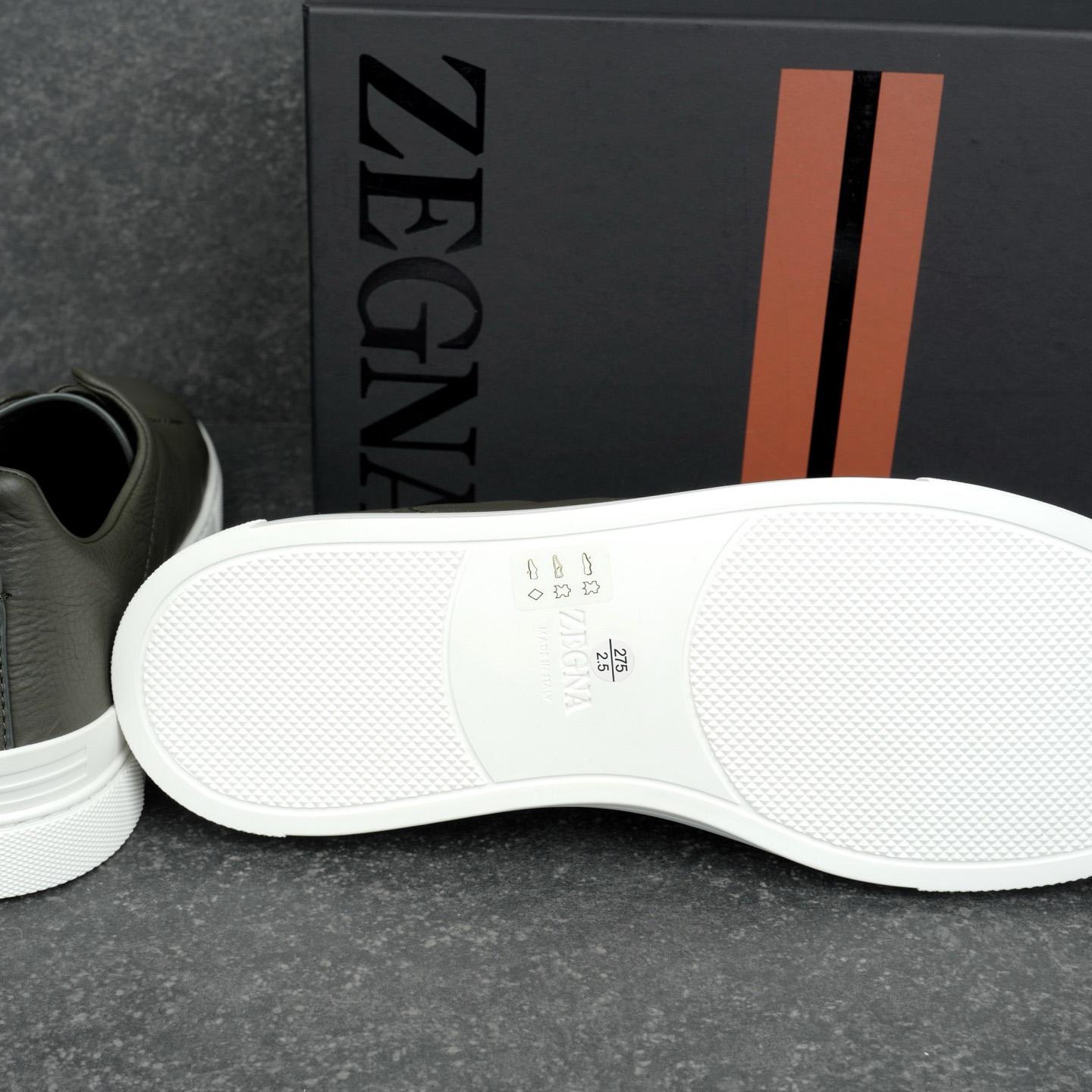 Zegna Dark Taupe Triple Stitch™ SECONDSKIN Sneakers - DesignerGu