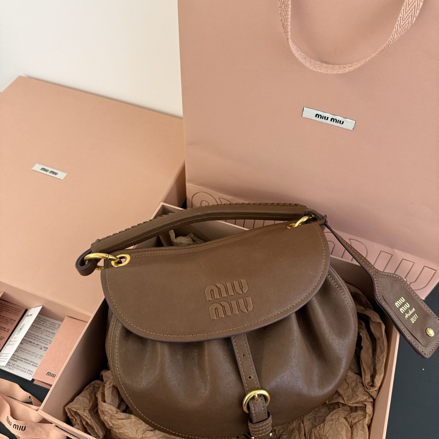 Miu Miu Rendez-Vous Nappa Leather Bag - DesignerGu