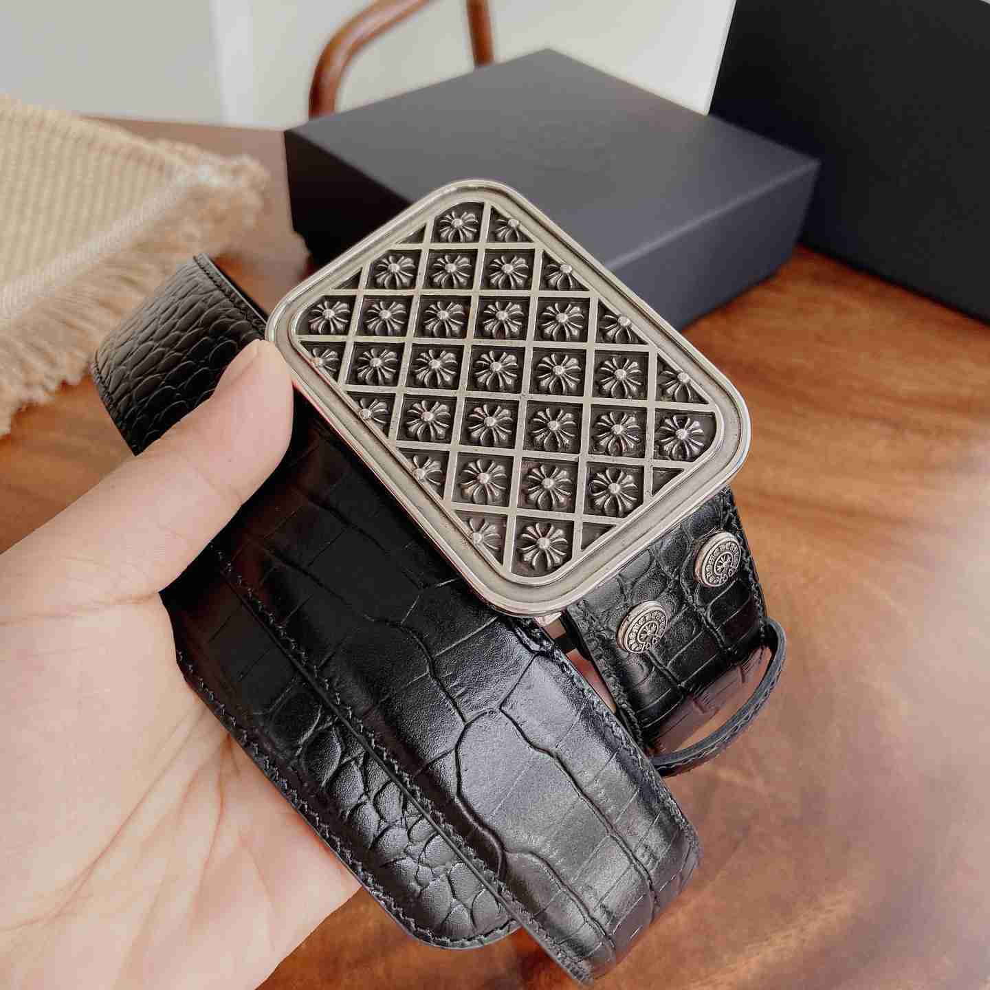 Chrome Hearts Leather Belt   - DesignerGu