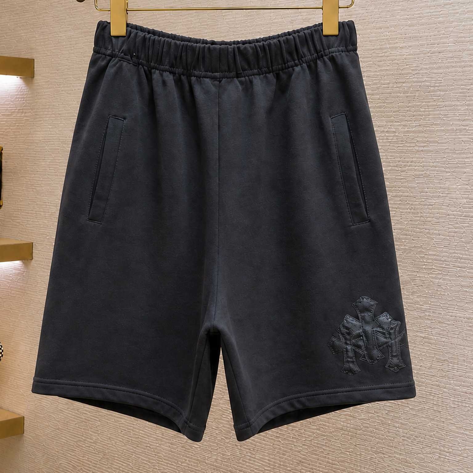 Chrome Hearts Cemetery Leather Cross Patch Paper Jam Shorts - DesignerGu