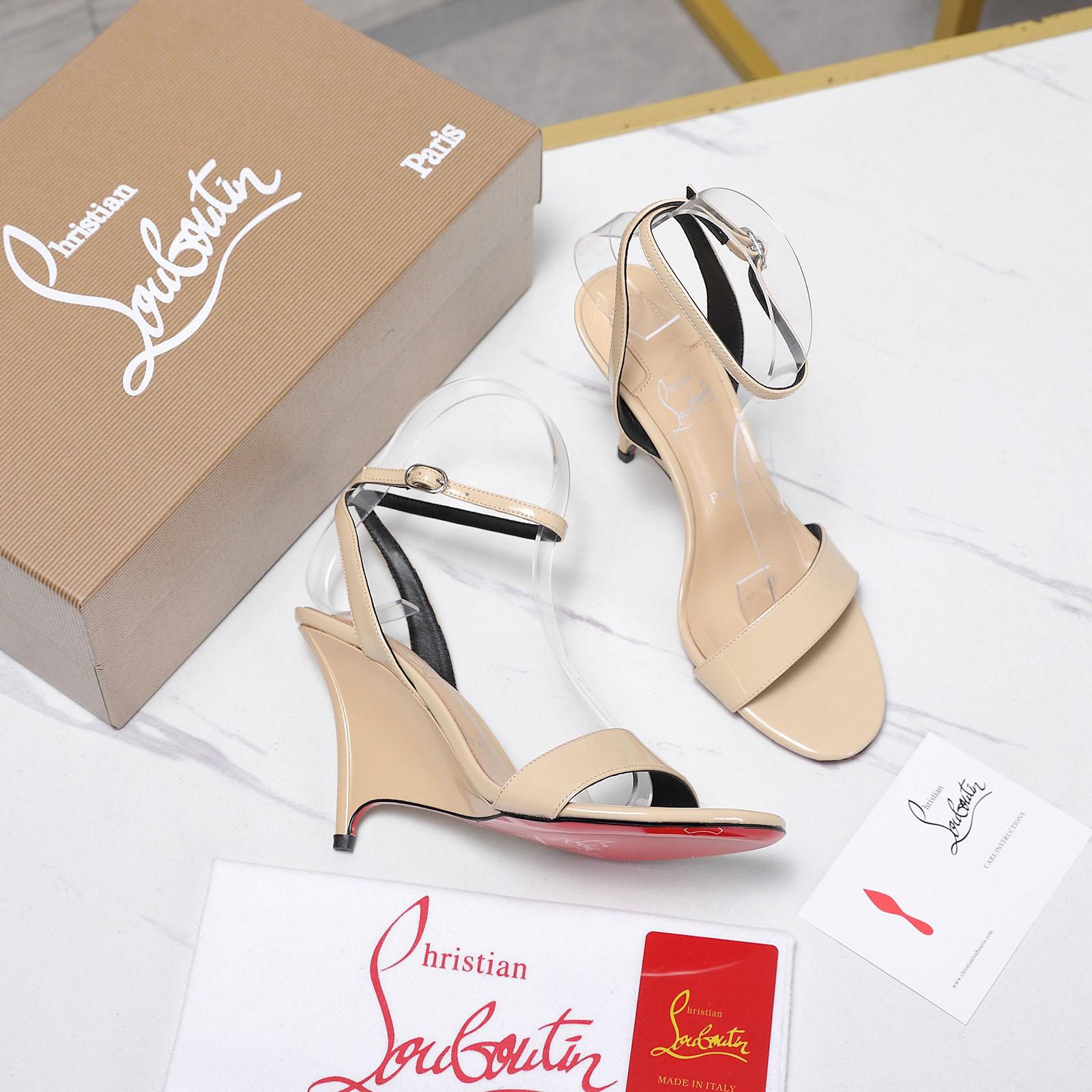 Christian Louboutin Zeezeenella Wedge Sandals - DesignerGu