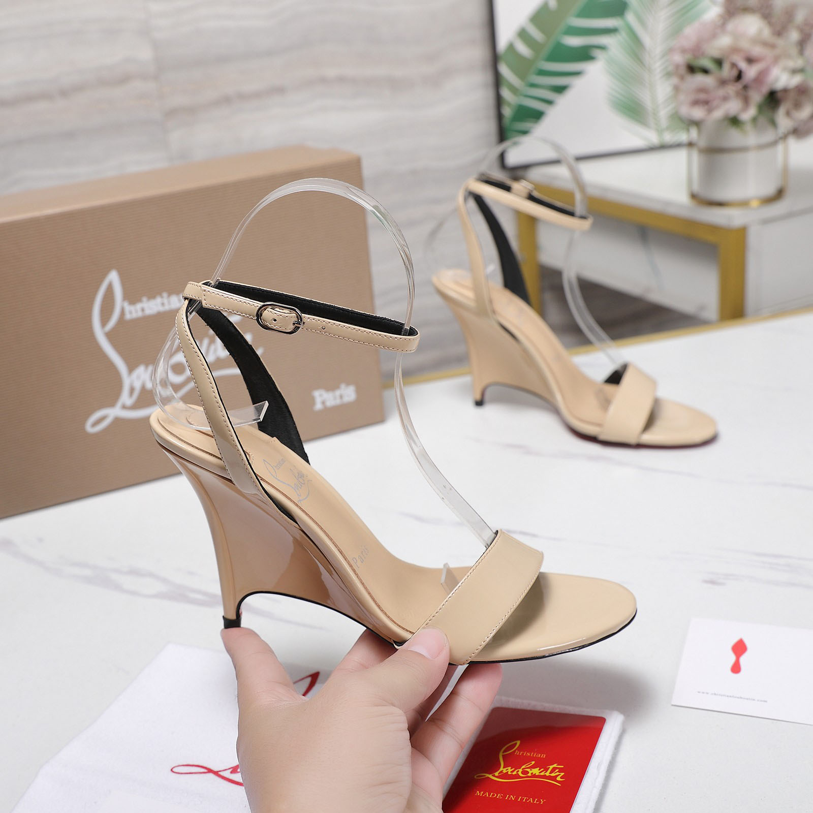 Christian Louboutin Zeezeenella Wedge Sandals - DesignerGu