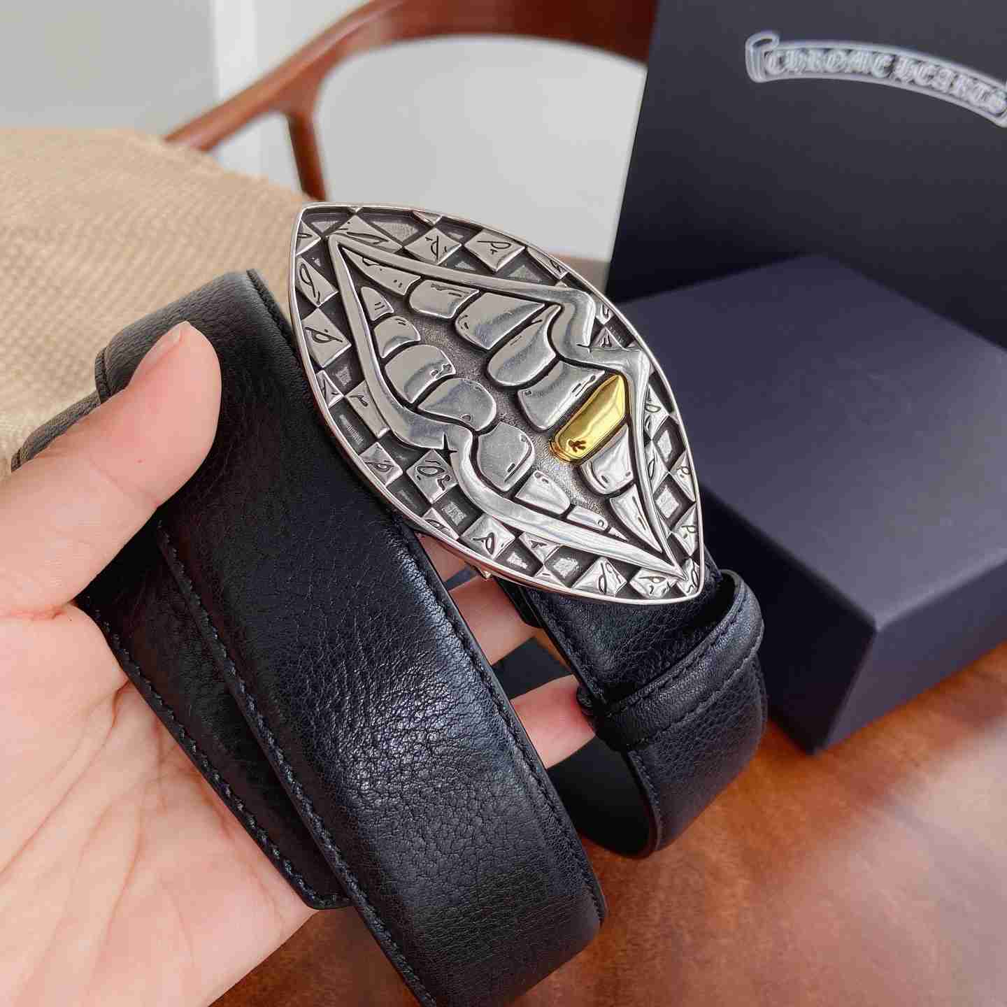 Chrome Hearts Leather Belt   - DesignerGu