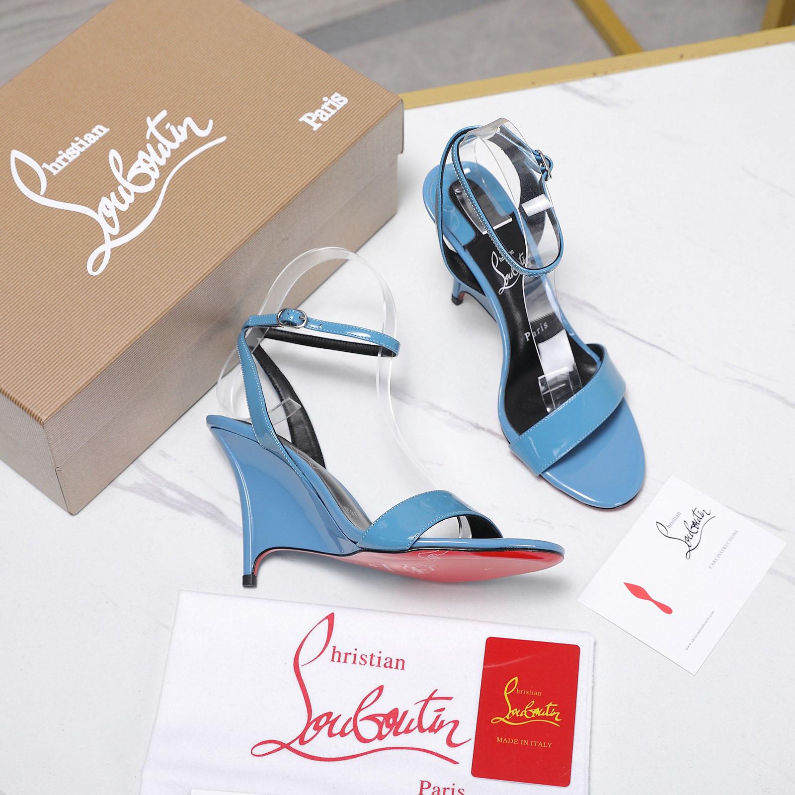 Christian Louboutin Zeezeenella Wedge Sandals - DesignerGu