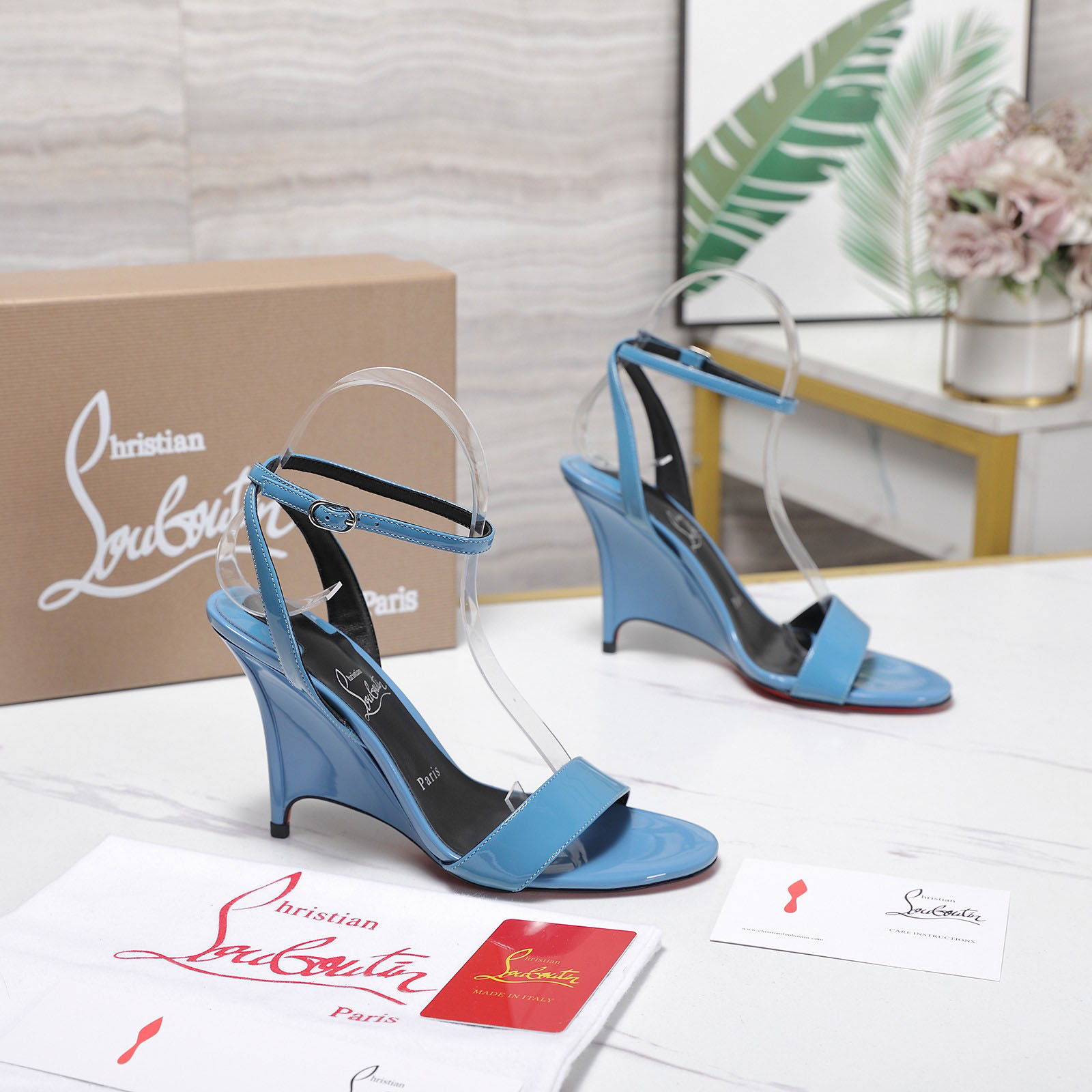 Christian Louboutin Zeezeenella Wedge Sandals - DesignerGu