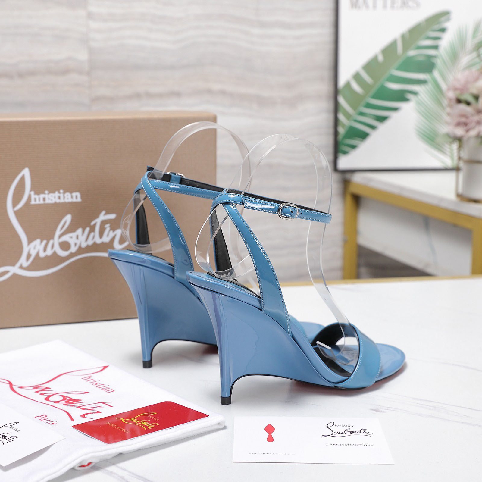 Christian Louboutin Zeezeenella Wedge Sandals - DesignerGu
